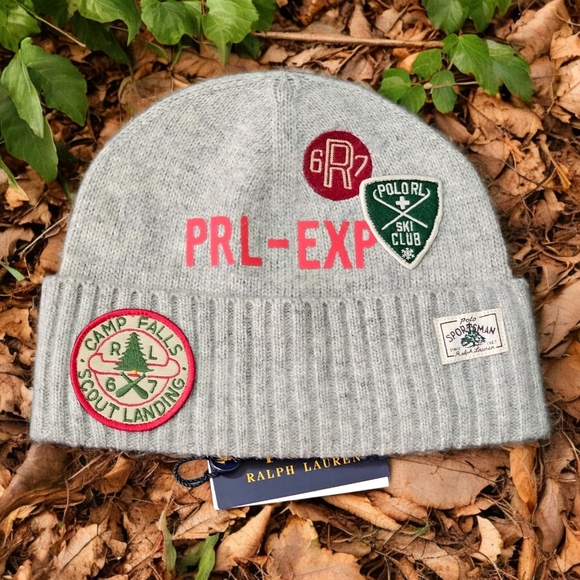 Polo Ralph Lauren Other - Polo by Ralph Lauren Gray Beanie with Colorful Patches